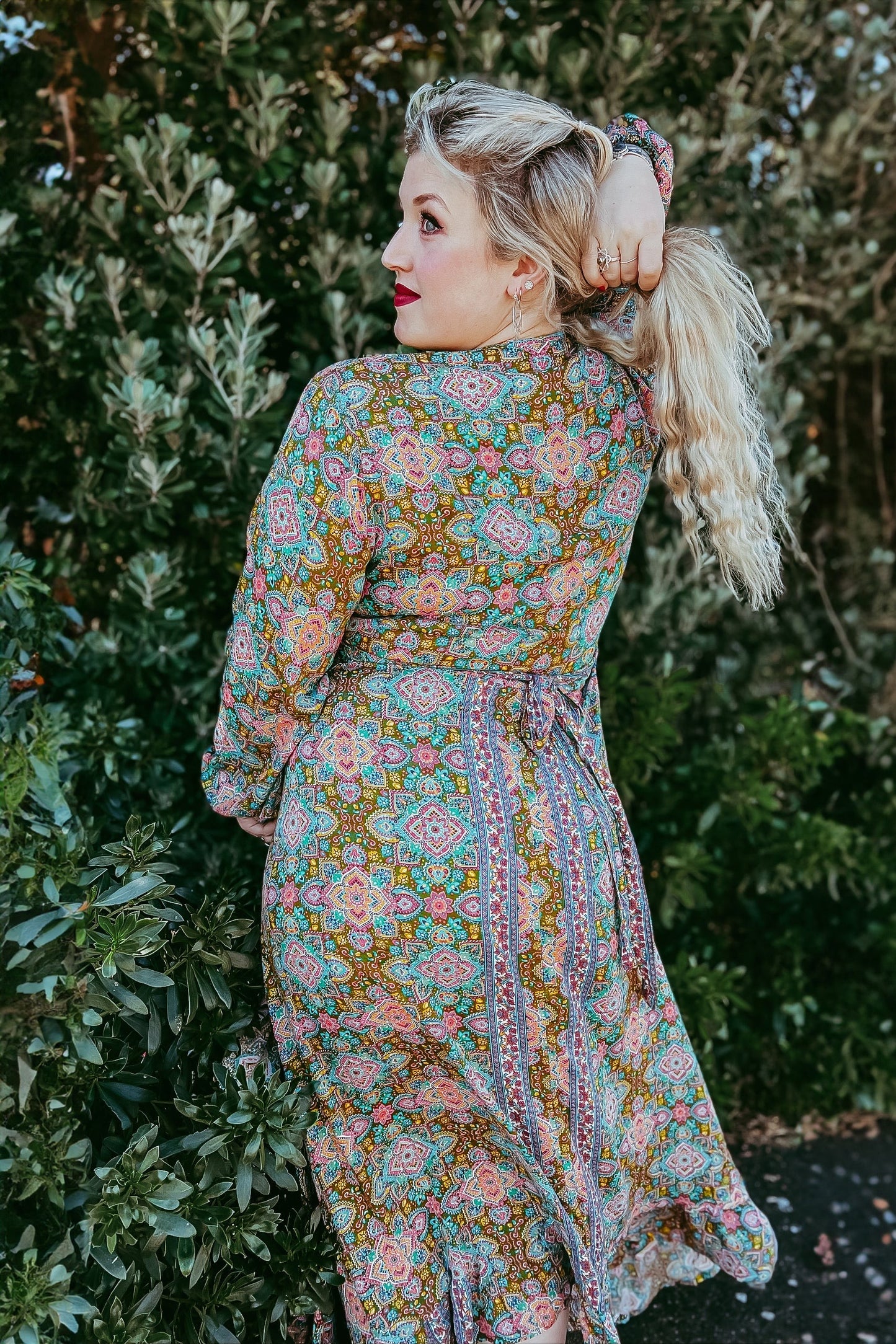 Mandala Blush Wrap Dress