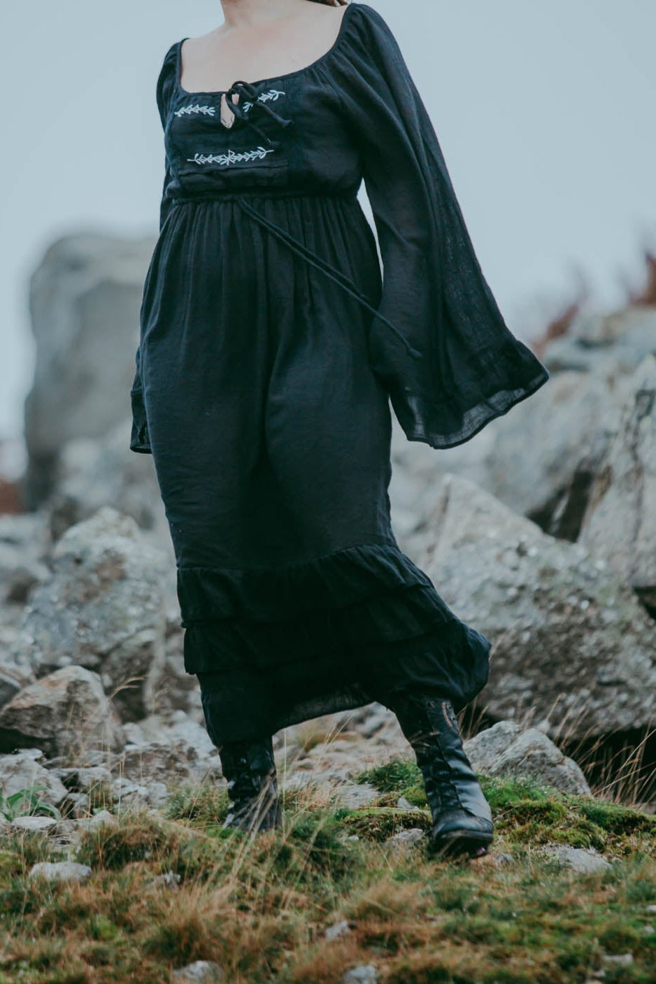 Valkyrie Dress in Natural Black