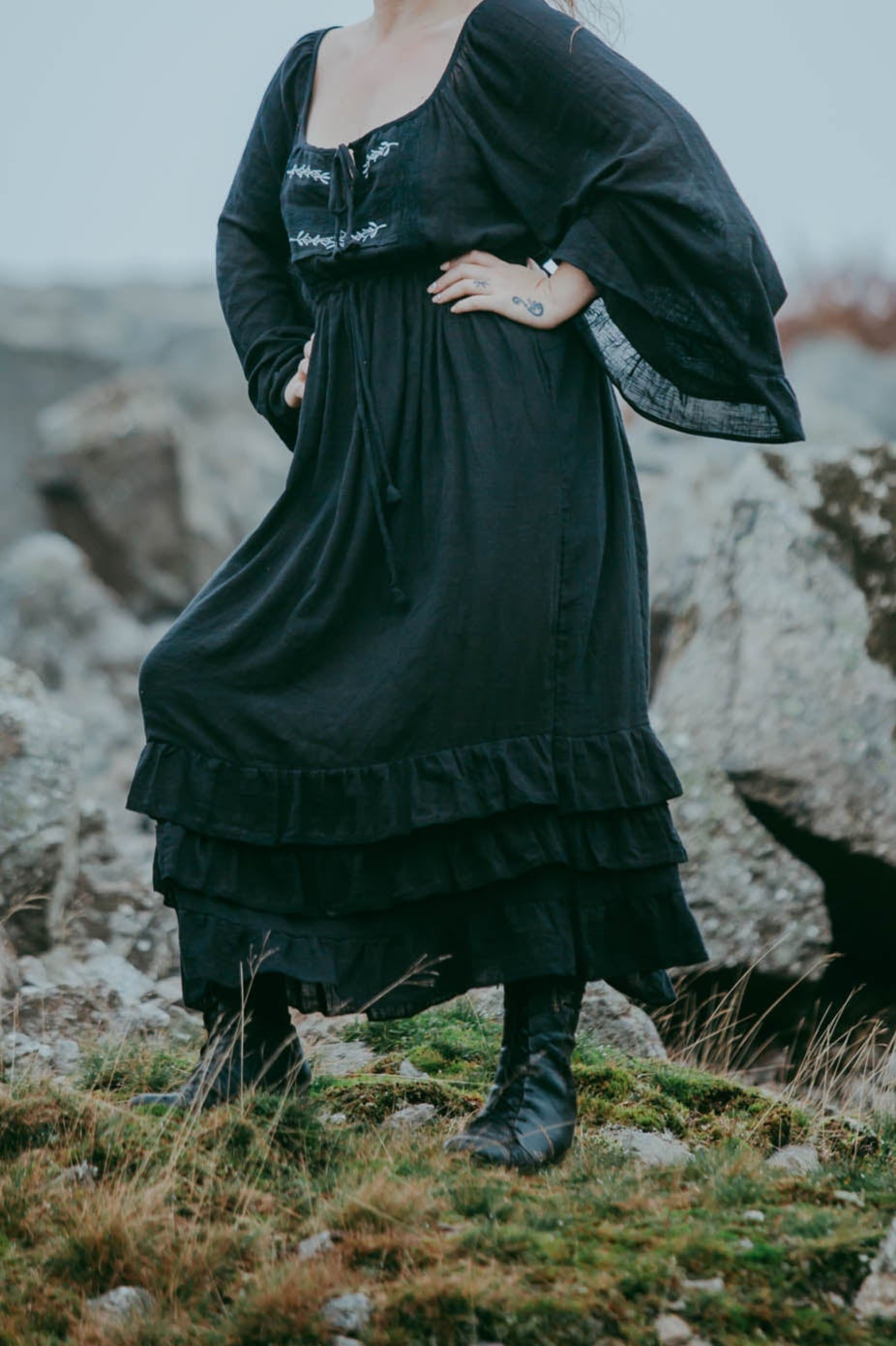 Valkyrie Dress in Natural Black
