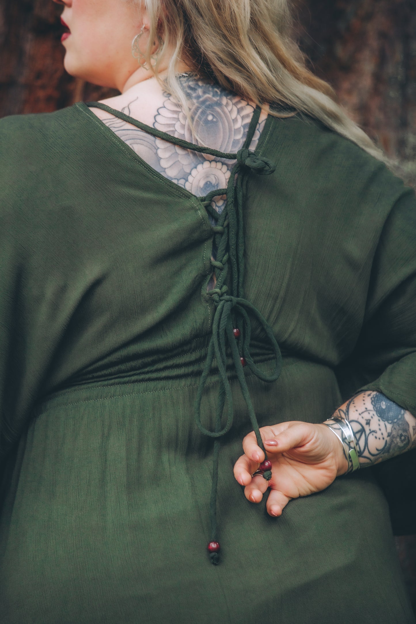 Ivy Kaftan Shortie in Forest Green