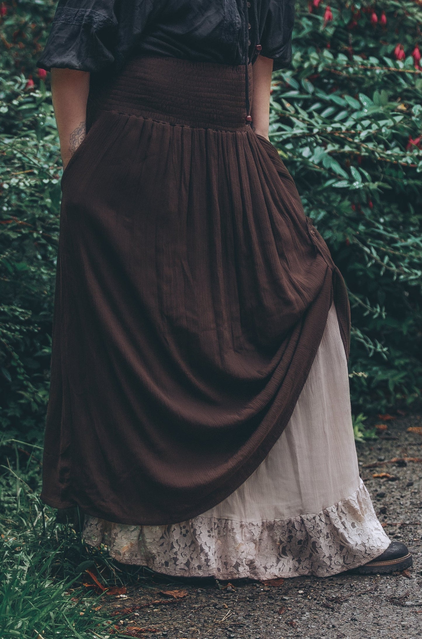 Side Bustle Victorian Skirt