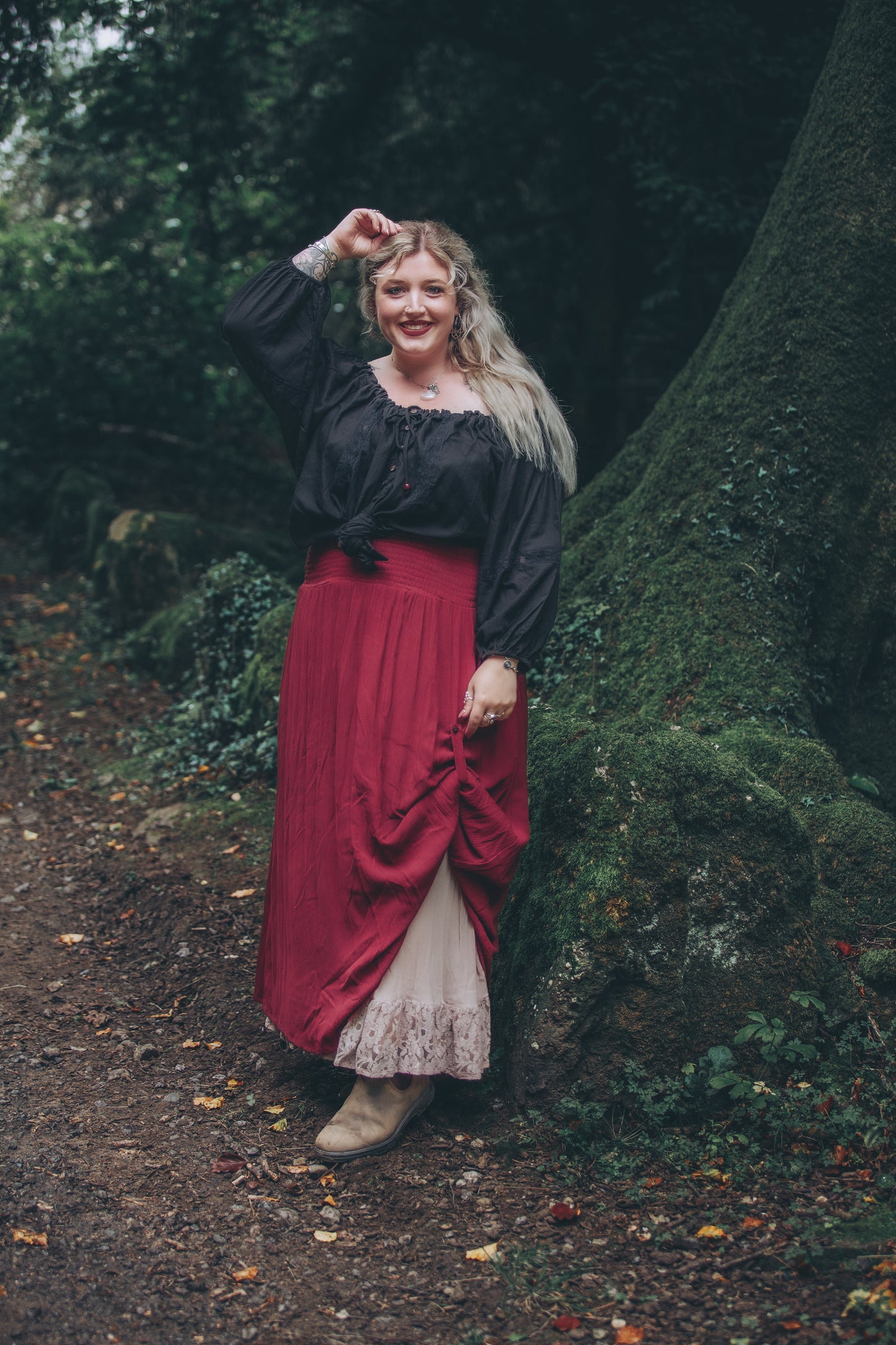 Side Bustle Victorian Skirt