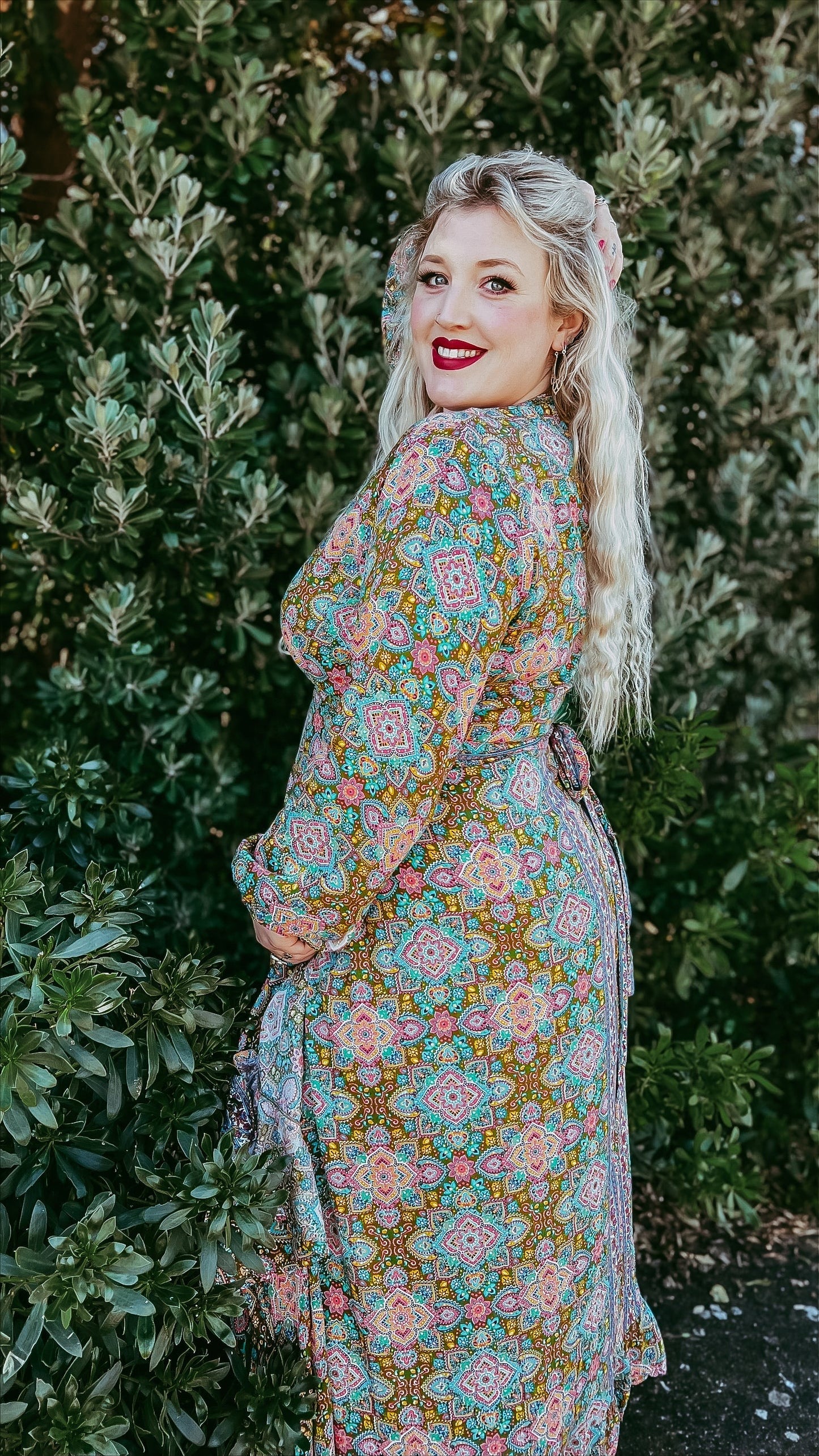 Mandala Blush Wrap Dress