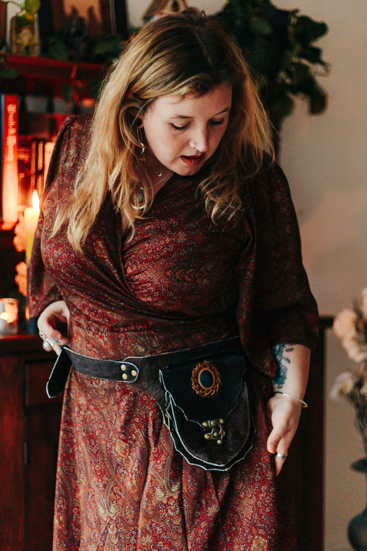 Talisman Leather Belt Bag - Turquoise Stone