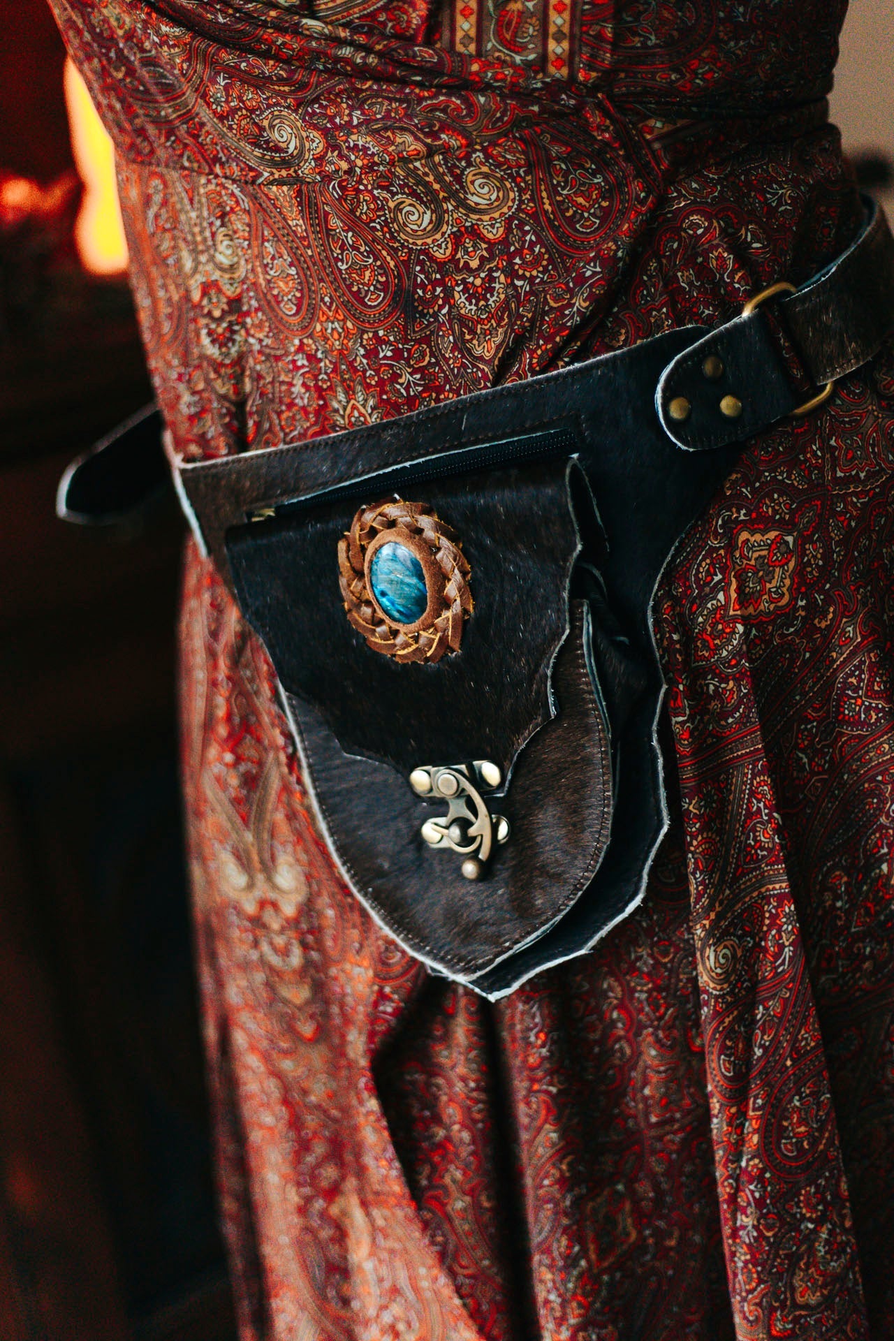 Talisman Leather Belt Bag - Turquoise Stone