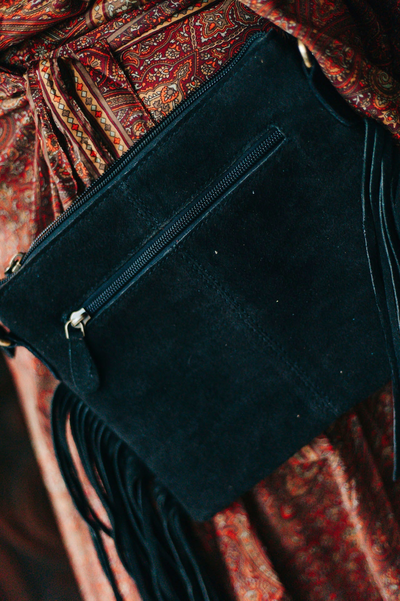 Wildflower Embossed Suede Bag