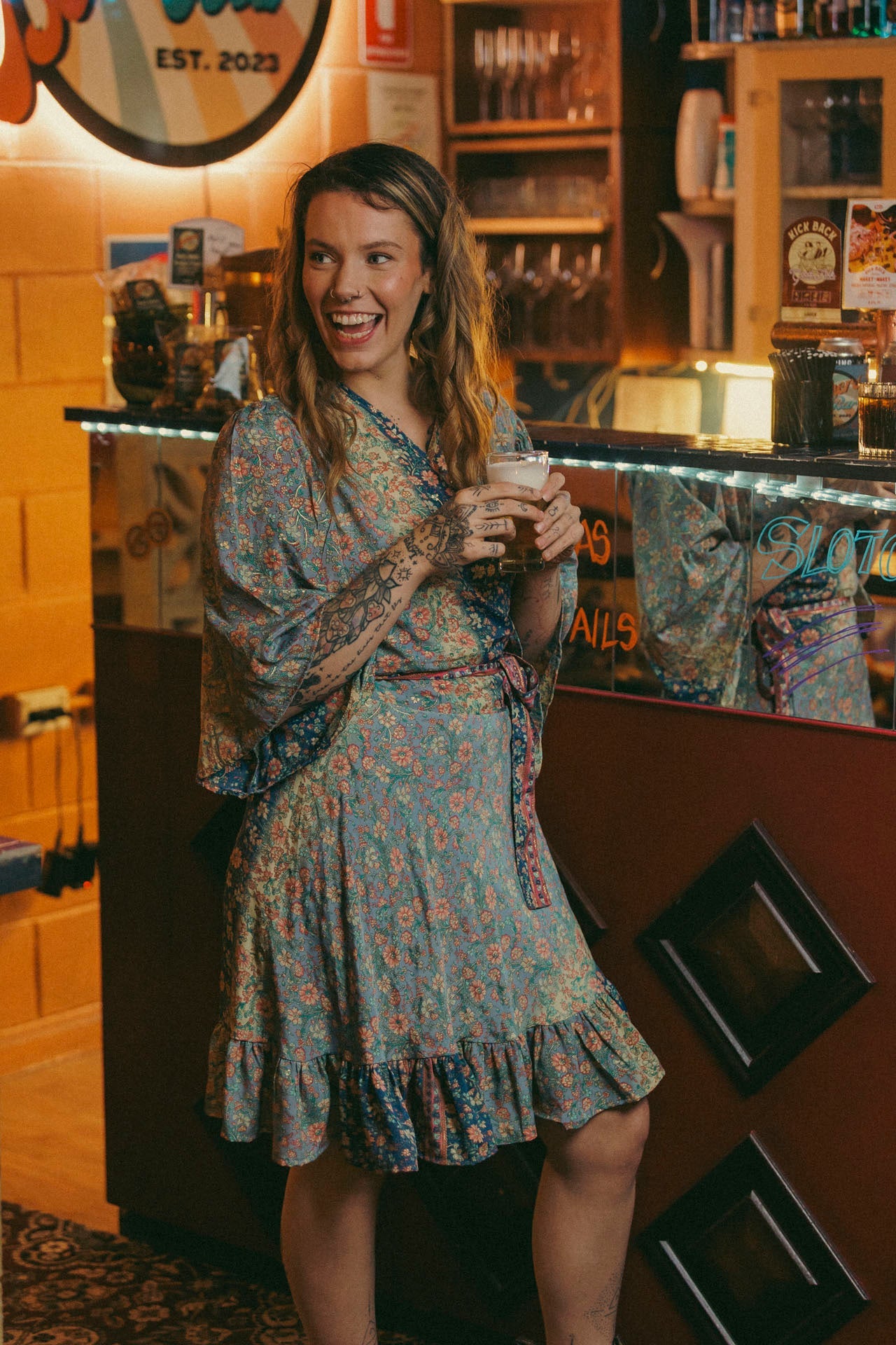 Cottage Garden Shortie Wrap Dress