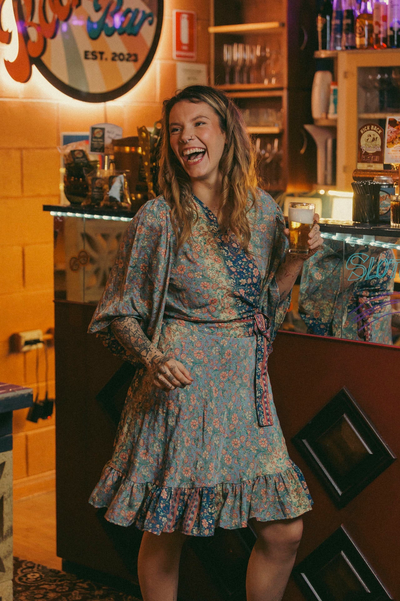 Cottage Garden Shortie Wrap Dress