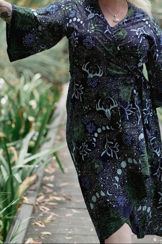The Longest Night Wrap Dress in Solstice