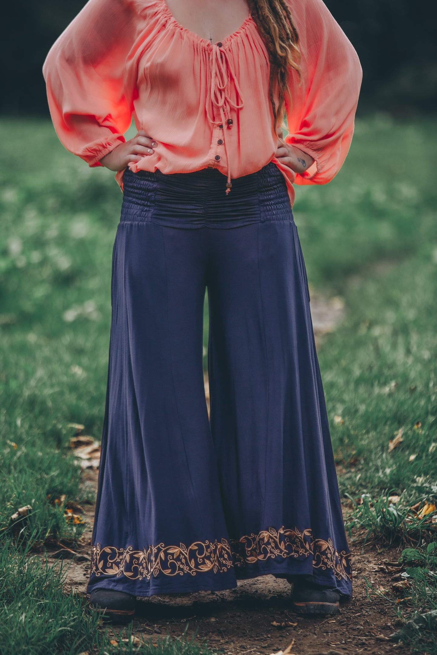 Bell Flares in Dark Navy