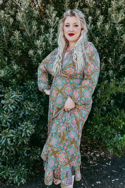 Mandala Blush Wrap Dress