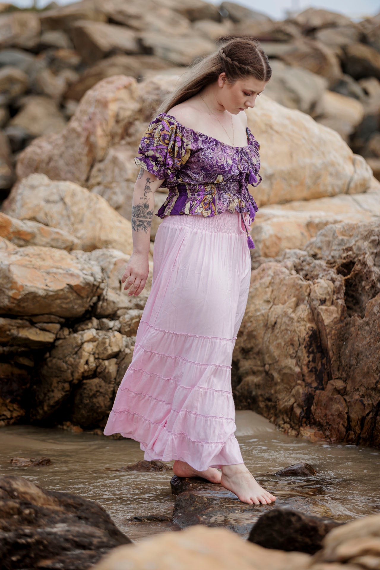 Maxi Skirt in Peony