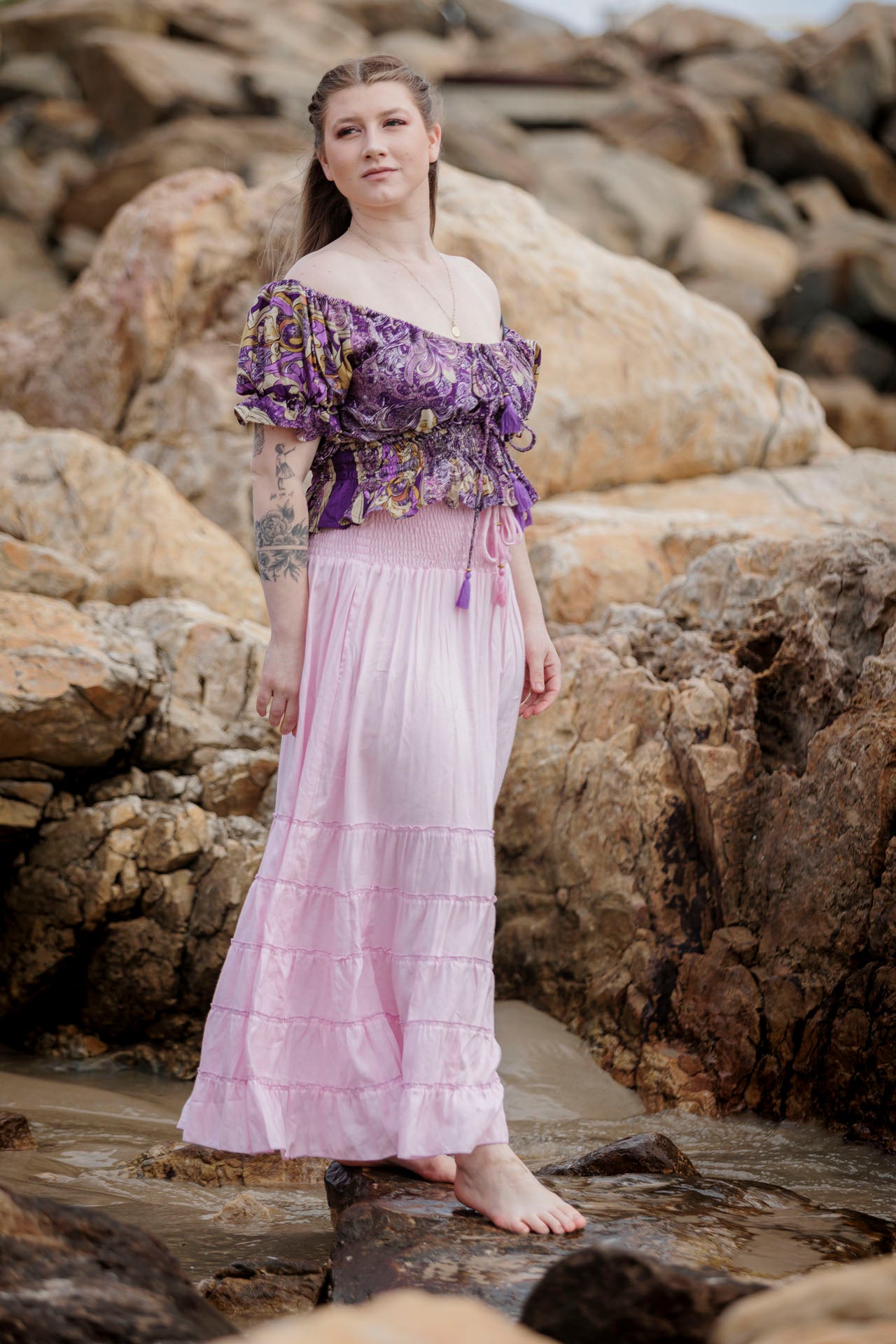 Maxi Skirt in Peony