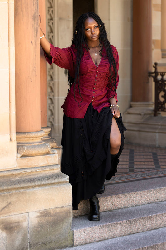 Countess Blouse in Red