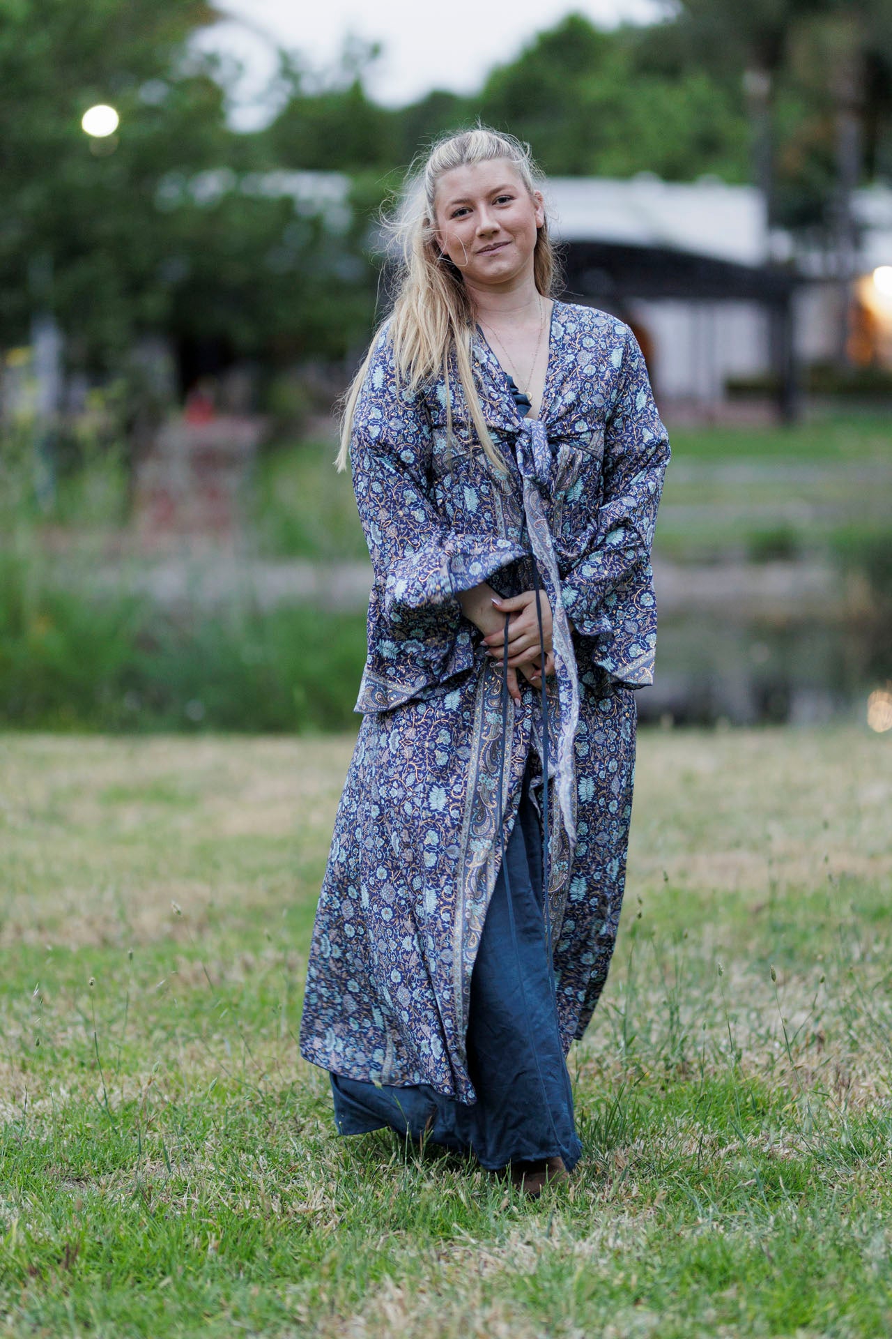 Winter Flower Duster Kimono