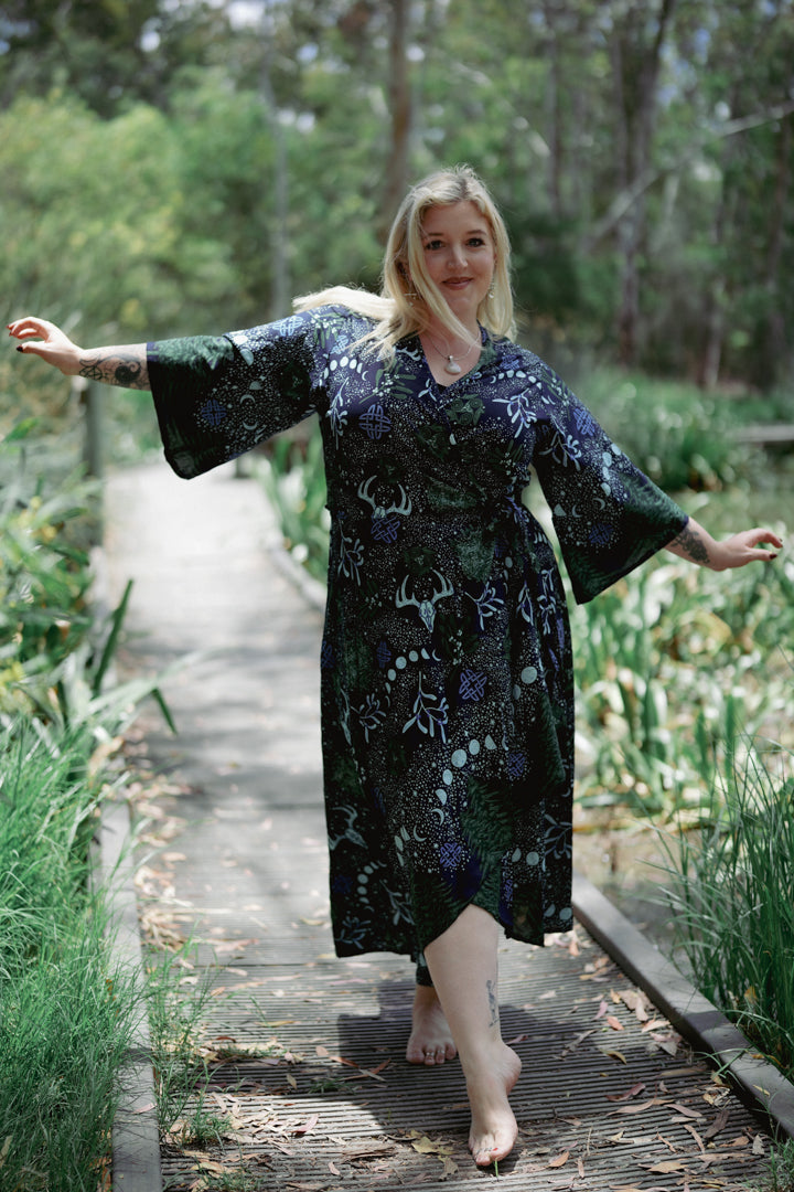 The Longest Night Wrap Dress in Solstice